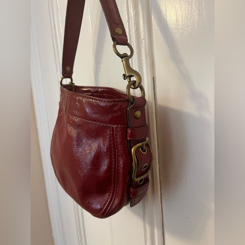 Vintage Coach Zoe Y2K Mini Red Patent Leather Bag / Purse